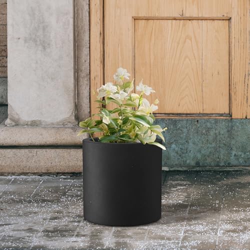Black Concrete Planter 9.8" Tall All (Black / 9.8" Dia)