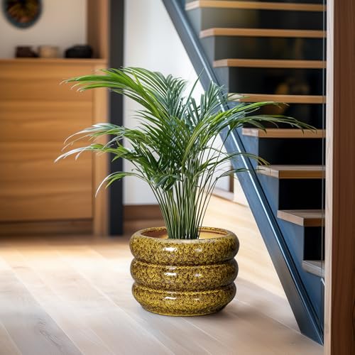 Ceramic Flower Pots (10 Inch / Leopard Print Yellow)