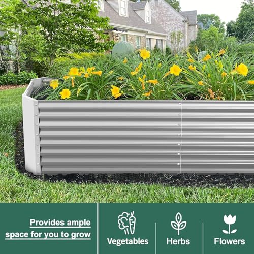 8×4×2 ft Galvanized Raised Garden Bed Kit