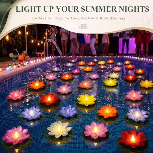 8 Pcs Floating Lotus LED Lights (8 Colors / 3.94 Inch)
