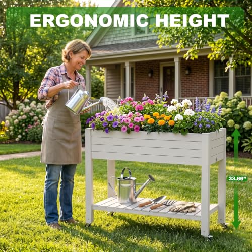 Elevated Resin Raised Garden Bed (Medium Ashen / 43.31*17.72*33.66)