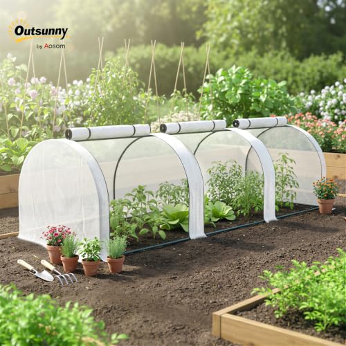 10' x 3' x 2.5' Mini Greenhouse Portable Tunnel Green House White (10' x 3' x 2.5' / White)