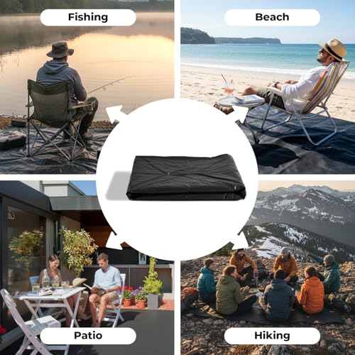Heavy Duty Tarp Waterproof 13' x 13' Tarpaulin Ground Trailer with Rust Grommet Weather Resistant Cover Outdoor Camping 10 Mil Thick PE Floor Lightweight Mat