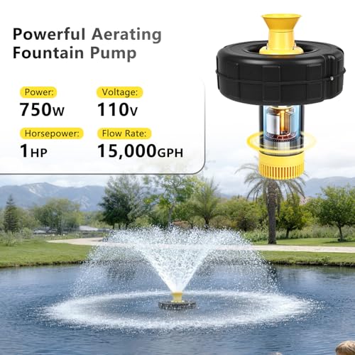 1HP 110V Floating Pond Fountain Aerator (Plastic)