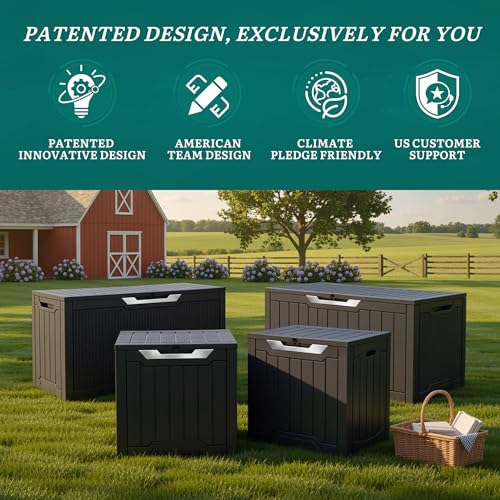 80 Gallon Outdoor Storage Box (Black&Sliver / 80 Gallon)