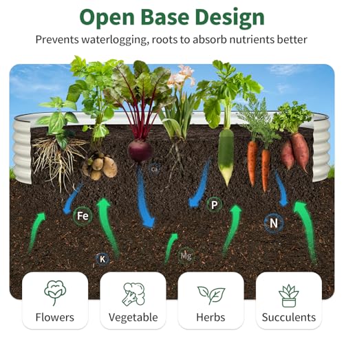 Raised Garden Bed (Pearl White / 8x2x1.5FT)
