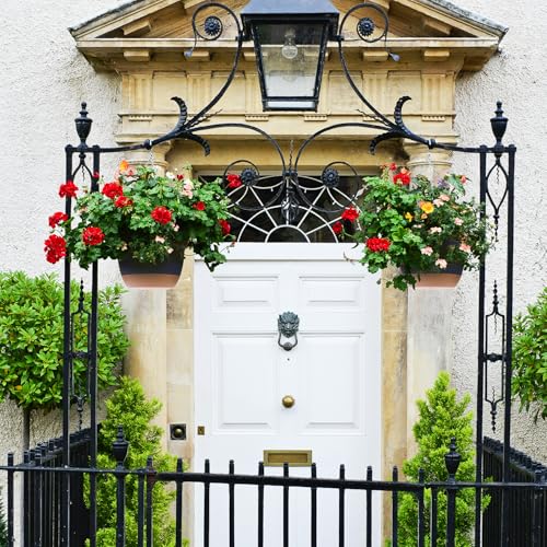3 Pack 8/10/12 Inch Self-Watering Hanging Plant Pot Chain& Macrame Hangers (Black / 8/10/12inch)