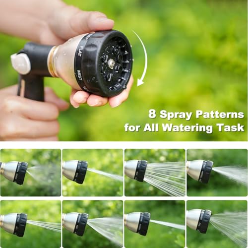 Metal Thumb Control Garden Hose Nozzle Heavy Duty (Black)
