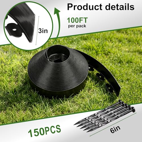 3 Inch x 100FT Garden Edging Border (3IN x 100FT)