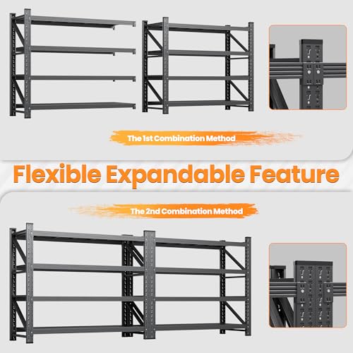 71.3” Wide Heavy Duty Metal Garage Shelving