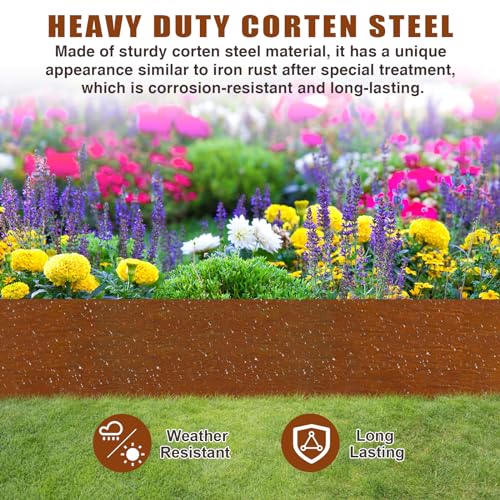 20ft. 40" L × 6" H Corten Steel Landscape Edging (6 Count)