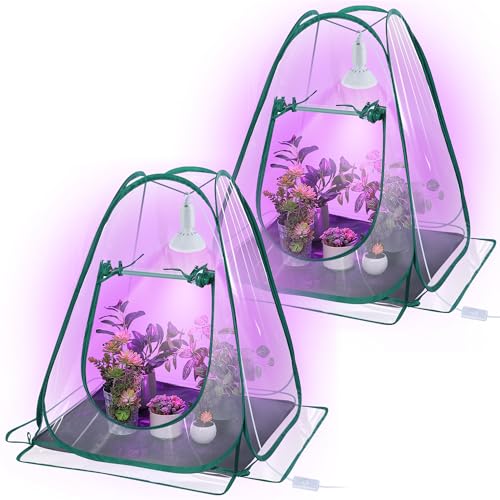 Mini Greenhouse Indoor with 10W Grow Light and PEVA Mat