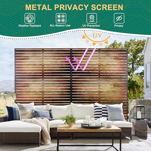 72" H47" W Metal Outdoor Privacy Screen (Gradient Brown / 72" H×47" W)