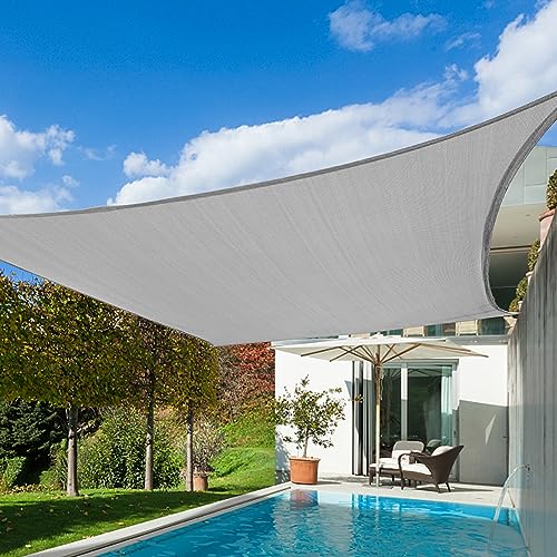 16'x16' Sun Shade Sail Gray Curved Rectangle (256 Sq Ft)