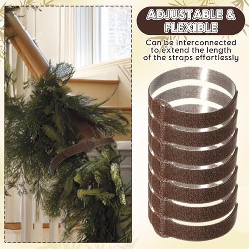 80 Pcs 16 Inch Christmas Garland Brown Adjustable Ties (Brown / 16 Inch)