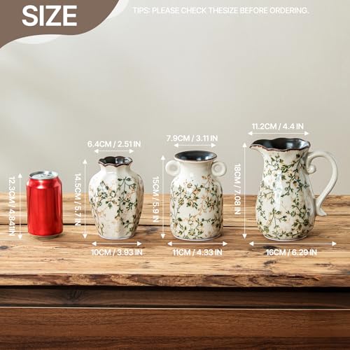 Ceramic Flower Vase Set for Home Decor (3 Count)