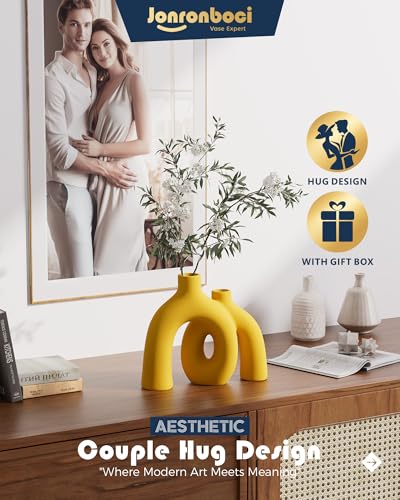 Hug Donut Decorative Vase Set (Yellow)