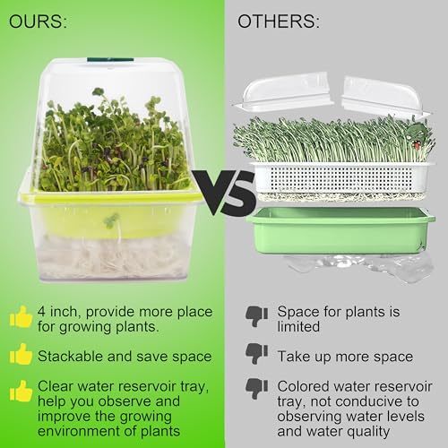 Microgreen Growing Trays (6 Pack-clear Base)