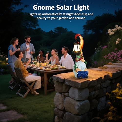 Funny Solar Garden Gnome Statue (Bronze 13in)
