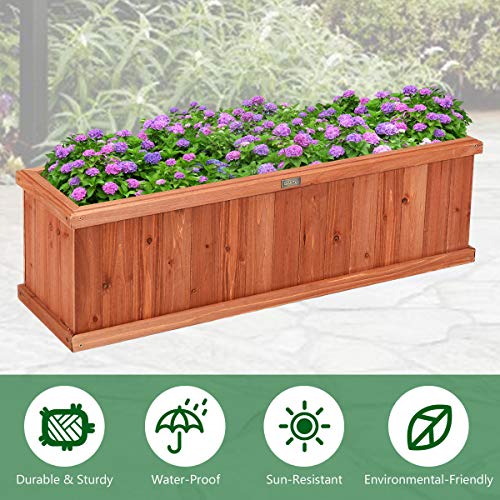 Raised Garden Bed Flower or Vegetable Planter Window Mounted Plant Box for Garden (Orange / 40"x12"x12")