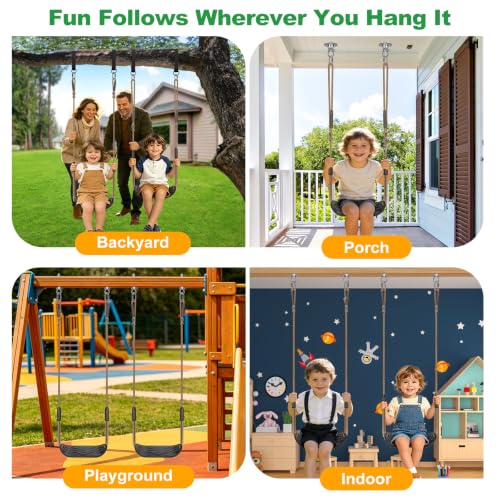 Black Heavy Duty Swing Seat Non (Black U-shape Swing (2 Pack))