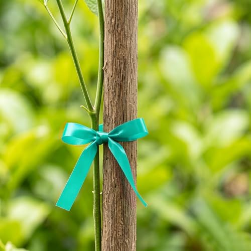 48 Rolls 150 Feet Stretch Tie Tape 0.5 Inch Garden Tie Tape Thick Plant Ribbon Garden Green Vinyl Stake for Indoor Outdoor Patio Plant Use
