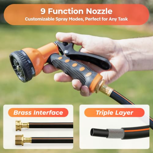 Retractable Rubber Hybrid Garden Hose Reel