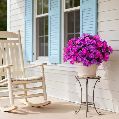 Artificial Flowers for Outdoors Planter UV Resistant Faux Hydrangea (C-purple)