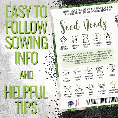 Genovese Sweet Basil Seeds Heirloom Non (2 Packs)