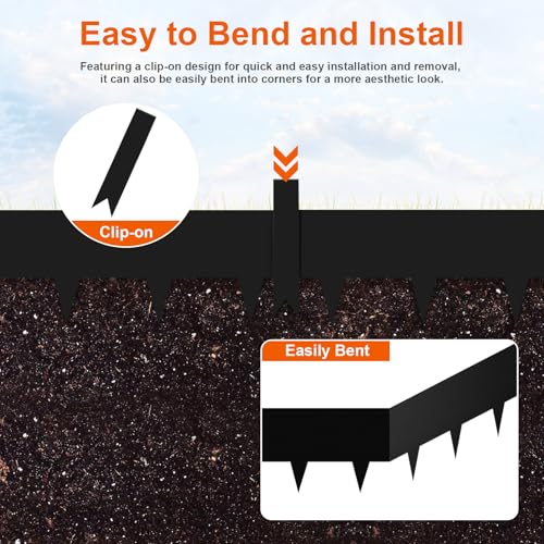 10 Pack Metal Edging for Landscaping (Black / 7.5 Inch)