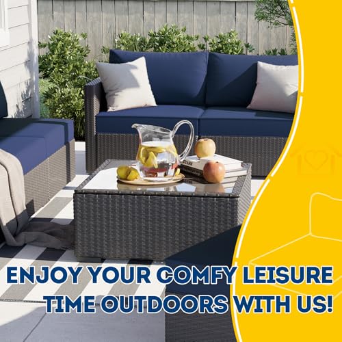 Outdoor Chair Cushions (Navy Blue / 23"x23"x5" / 23"x13.5")