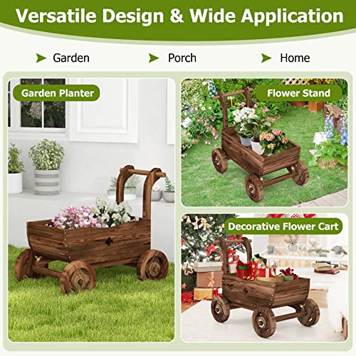 Wooden Wagon Planter Box