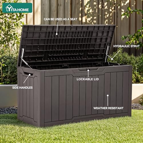 80 Gallon Outdoor Storage Box (Deck Box / 80 Gallon / Dark Brown)
