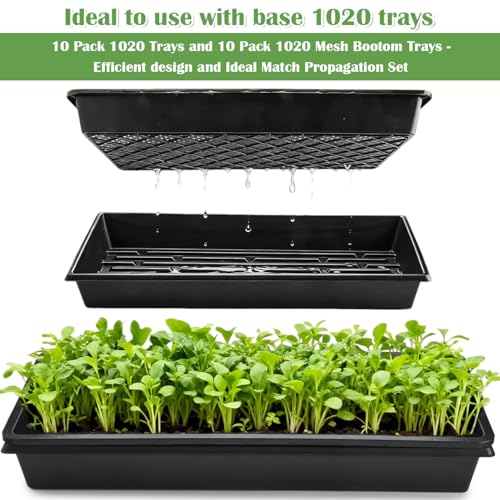 10 Pack 1020 Trays and 10 Pack 1020 Mesh Bootom Trays (21L x 11 W x 2.5 H)