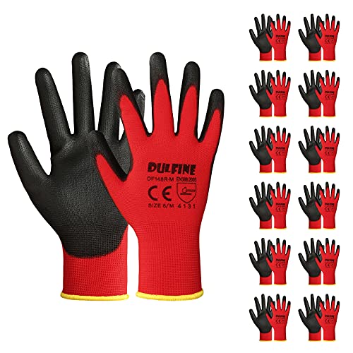 Safety Work Gloves for Men & Women 12 Pairs (12 Count)