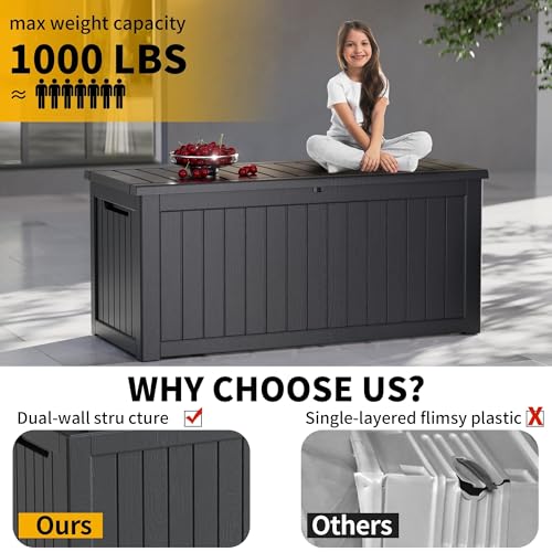 230 Gallon Outdoor Storage Box (Black / 230GAL)