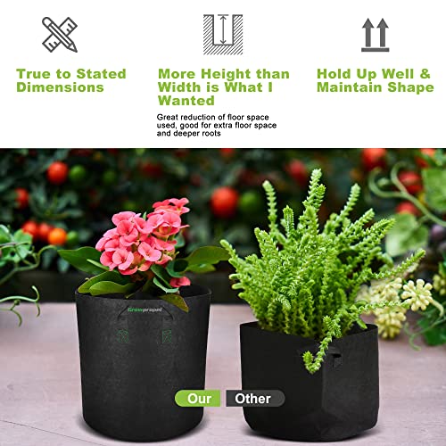 Taller Grow Bags (Black / 10 US Gallons 6 Pack)