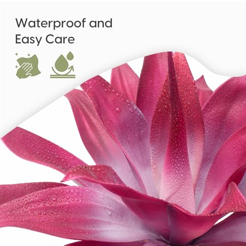 Fake Agave Plant Outdoor (Red White / 22 Inches)