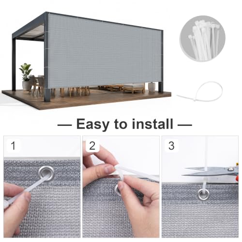 Shade Cloth 15x22 FT Sun Shade (15' x 22' custom size / Light Grey)