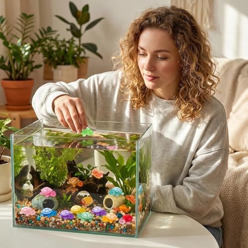 50 Pcs Luminous Small Resin Turtles Mini Sea Turtle Animal Figures (Small)