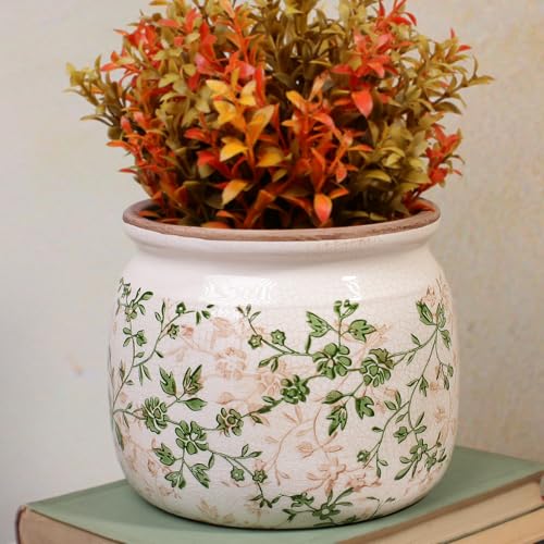 Vintage Country Ceramic Vase and Planters (Sage Beige / 6.3 in)