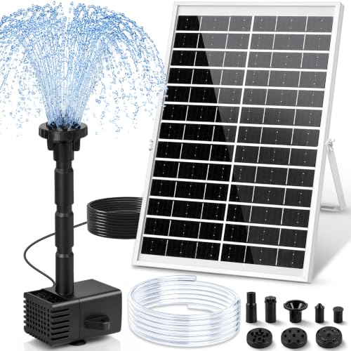 15W Solar Fountain Water Pump with 6 Nozzles for Bird Bath Garden (15w Solar Fountain Pump)