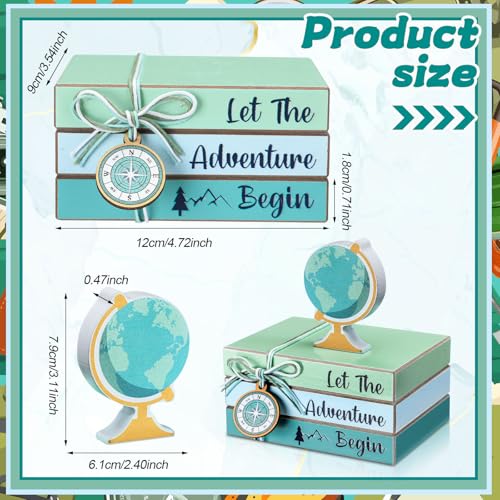 4 Pcs Travel Themed Party Decorations Adventure Await Table Toppers (Earth Travel)