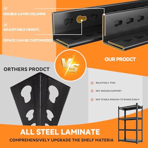 45''W Garage Shelving Heavy Duty 2000LBS Metal Storage Shelves Series (54''Hx45''Wx16''D)