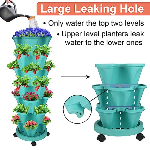 Stackable Planter (Teal / 7Tier-2 Pack)