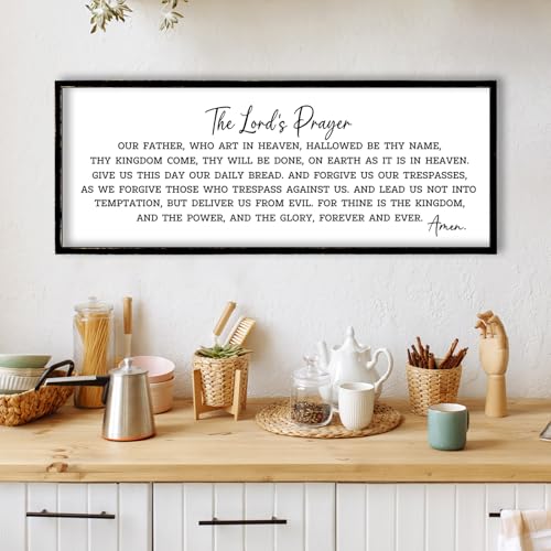 Our Father Prayer Wall Decor (40"L x 15"W / Our Father Prayer (Black))