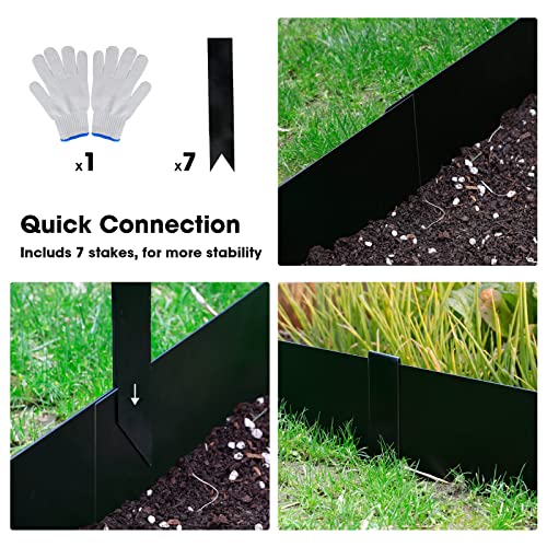 Garden 6 Pack 8“ H. Galvanized Steel Landscape Edging w (6-Pack 8"x40" / Black)