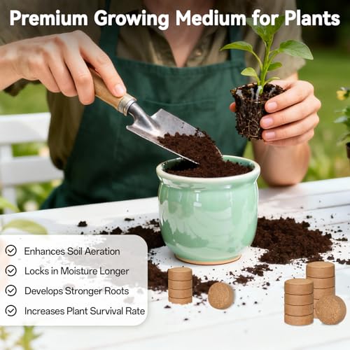 50 Pack 50mm Organic Coco Coir Pellets Seed Starter Soil