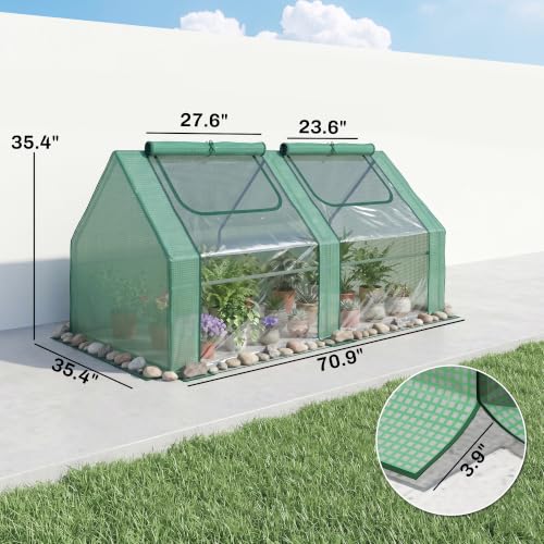 6' x 3' x 3' Portable Greenhouse with 2 PE (Green / 6' x 3' x 3')