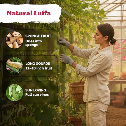 40 Luffa Heirloom Vegetable Seeds for Planting